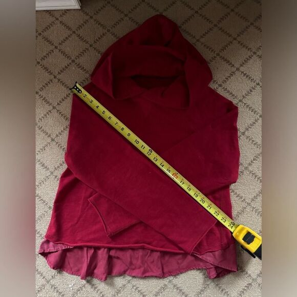 lululemon athletica red pullover hoodie with sueded cotton ruffles in back - 8 - Picture 6 of 12